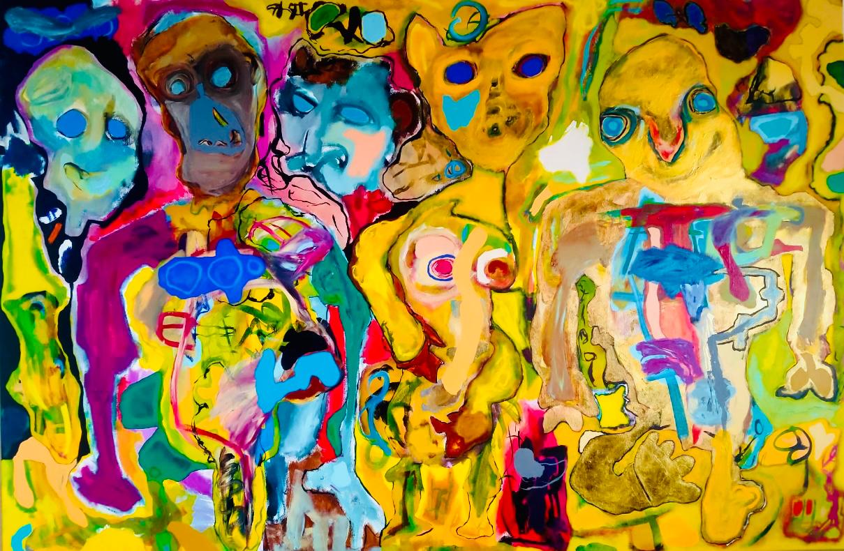 El retrato en amarillo (2023) – Acrílico sobre lienzo, 146×97 cm