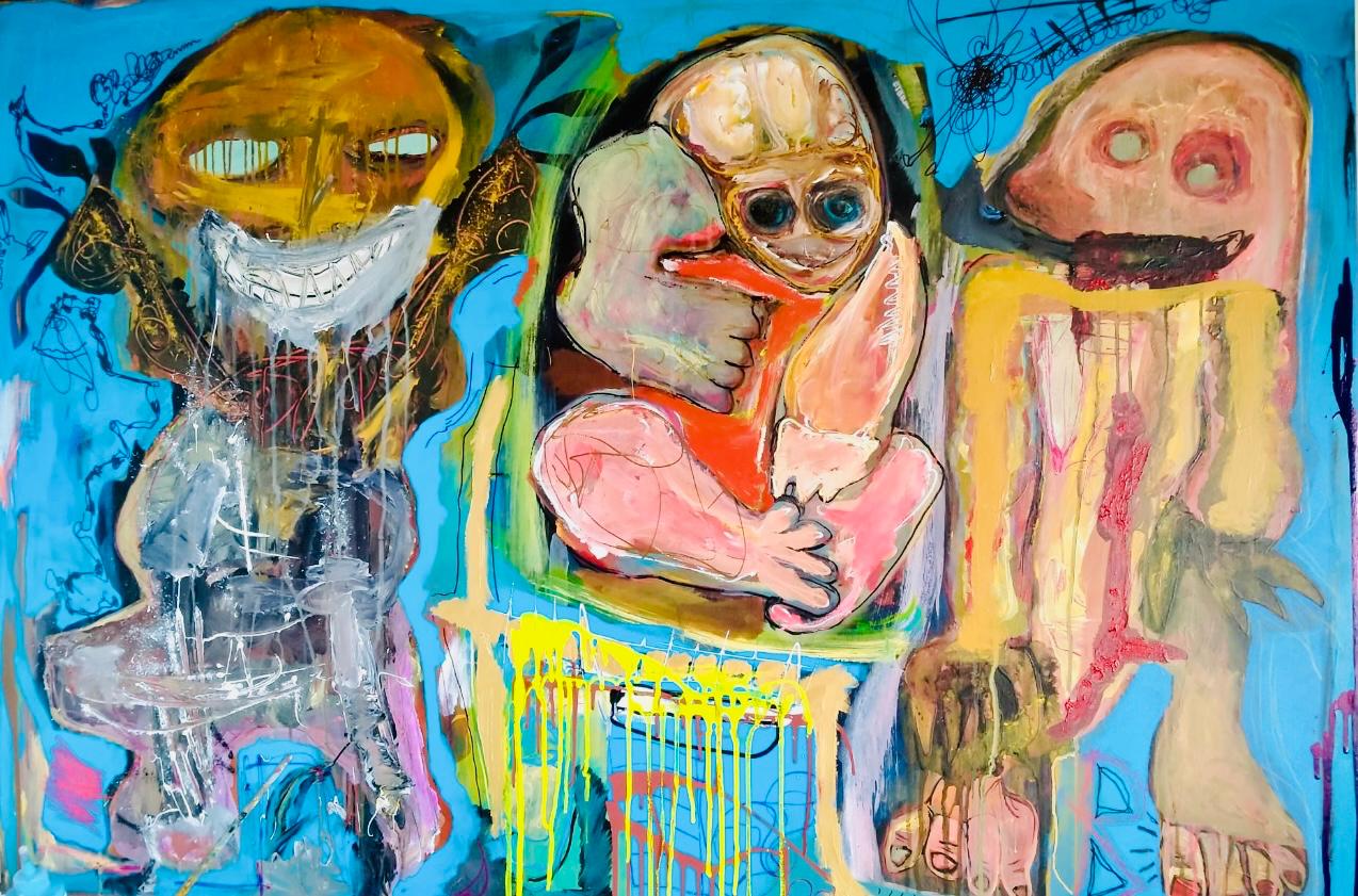 Ácido (2021) – Acrílicos y rotulador permanente, 73×100 cm