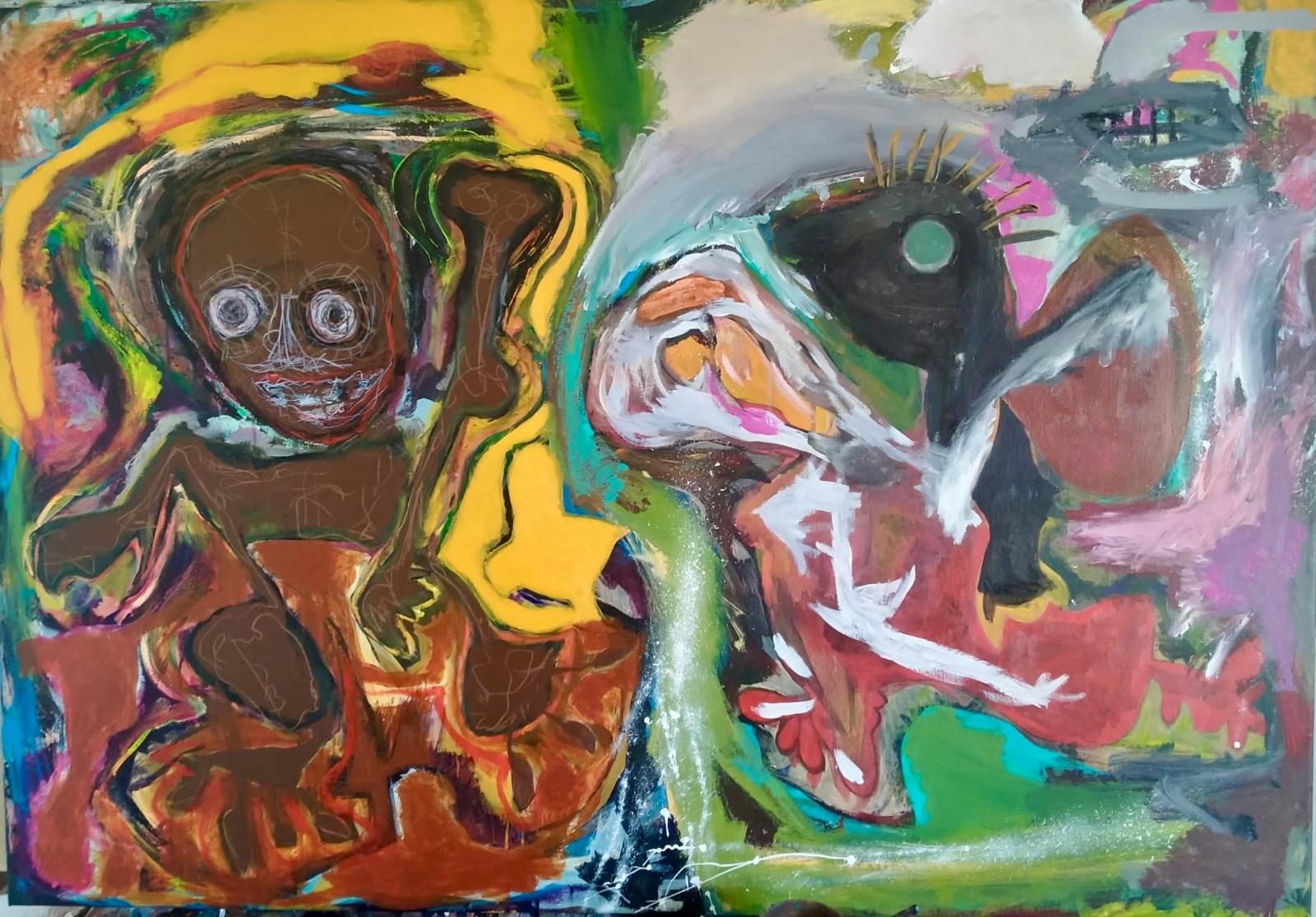 Distorsión (2021) – Acrílico sobre lienzo, 73×100 cm