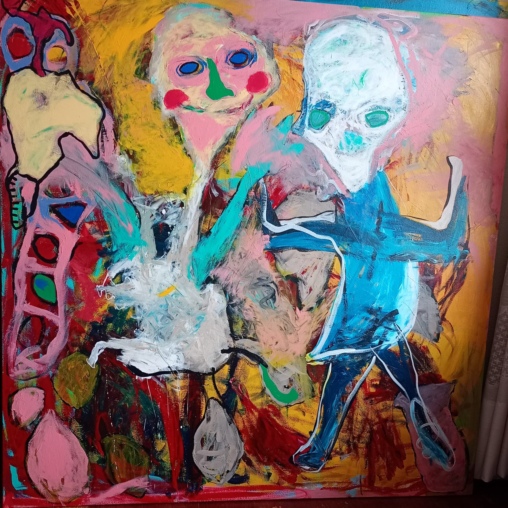 El baile (2023) – Acrílico sobre lienzo, 120×120 cm